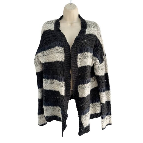 House of Harlow 1960 Woman's Mixed Stitch Black White Cardigan Sweater One Size - Picture 1 of 9